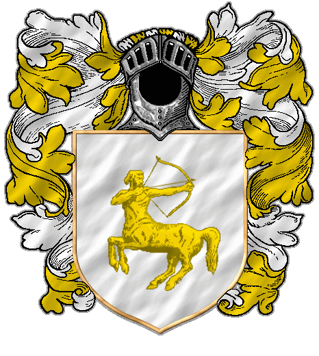 A yellow centaur with bow on white