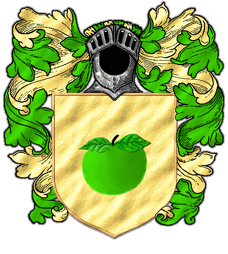 A green apple on gold