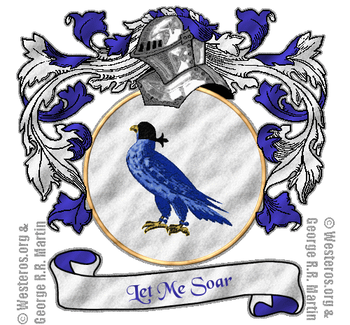 A hooded blue hawk on silver