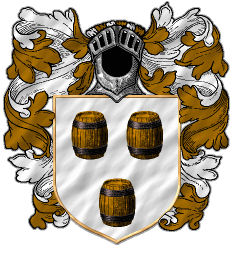 Three oaken barrels on white