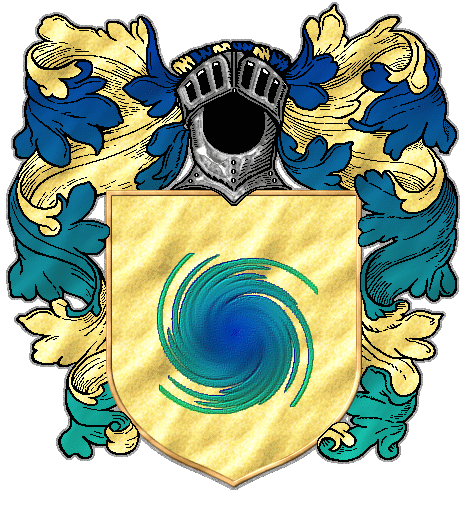 A blue-green maelstrom on gold
